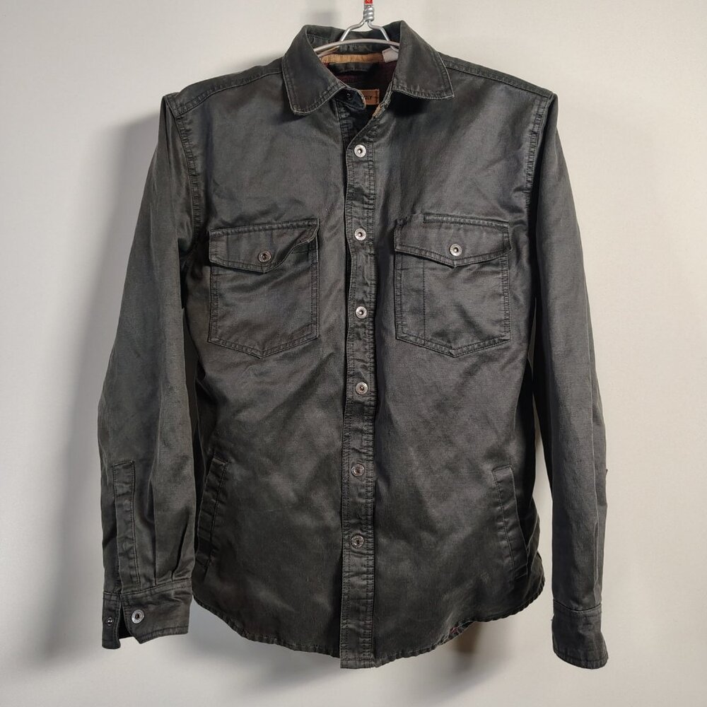 Dakota Grizzly Blaize Shirt Jacket Mens Medium Brown Cotton Blend Snap Front